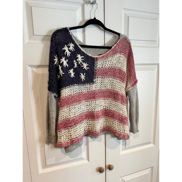 Free People Women's Grey and Blue Jumper - Picture 4 of 6